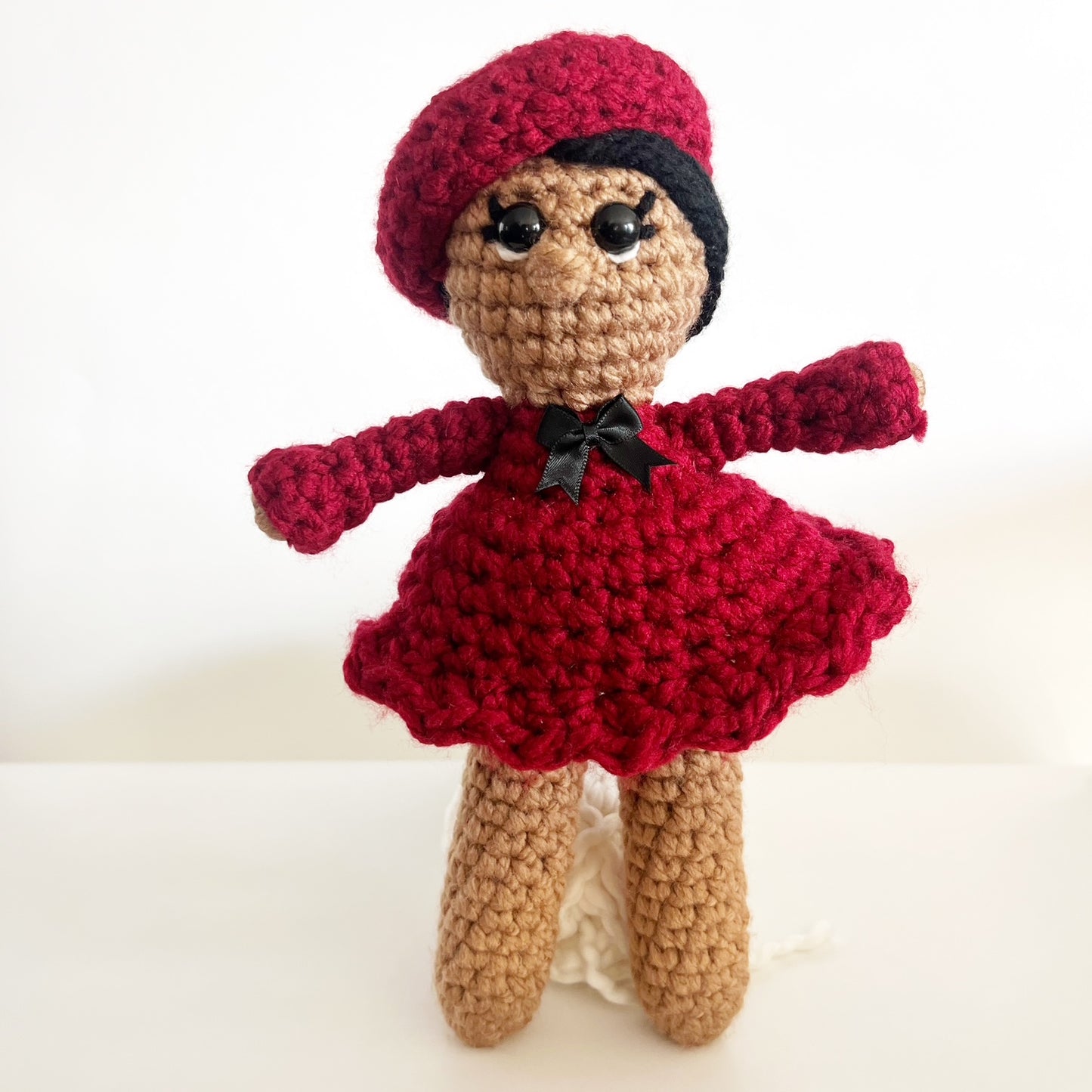 Red Beret Crochet Doll