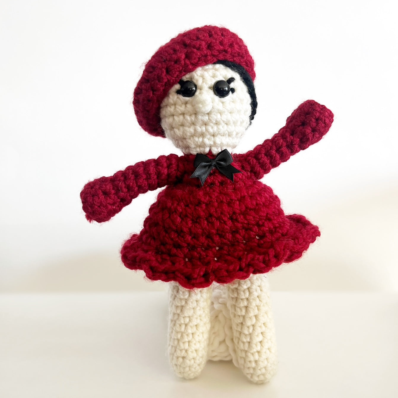 Red Beret Crochet Doll