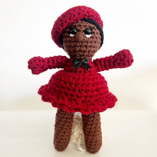 Red Beret Crochet Doll
